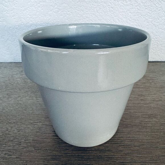 Gray Ceramic Planter Plant Pot - Picture 1 of 3